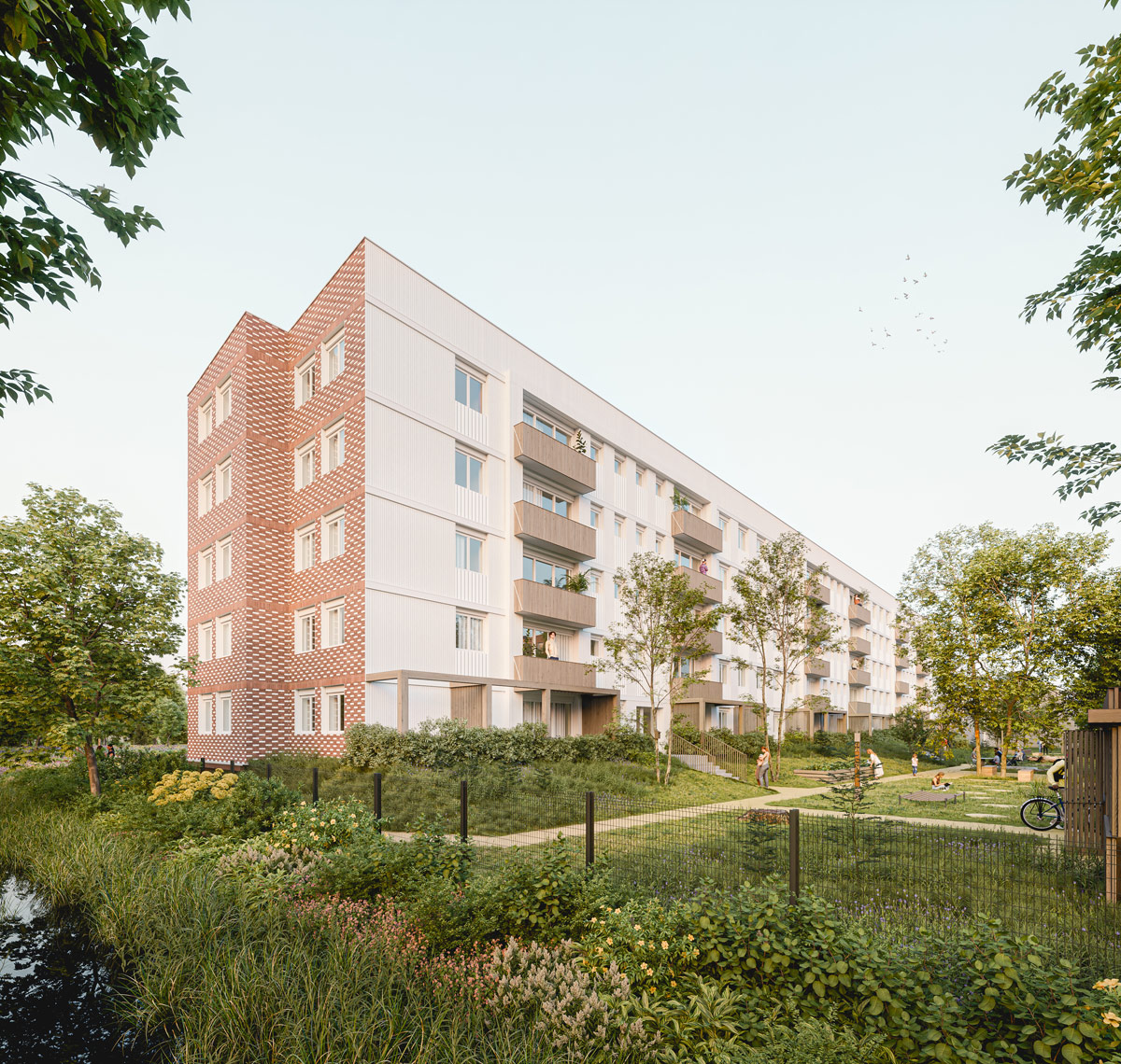 171 Logements Aviateurs - Lille Bois Blanc - Façade jardin - FP architectes - Atelier 9.81