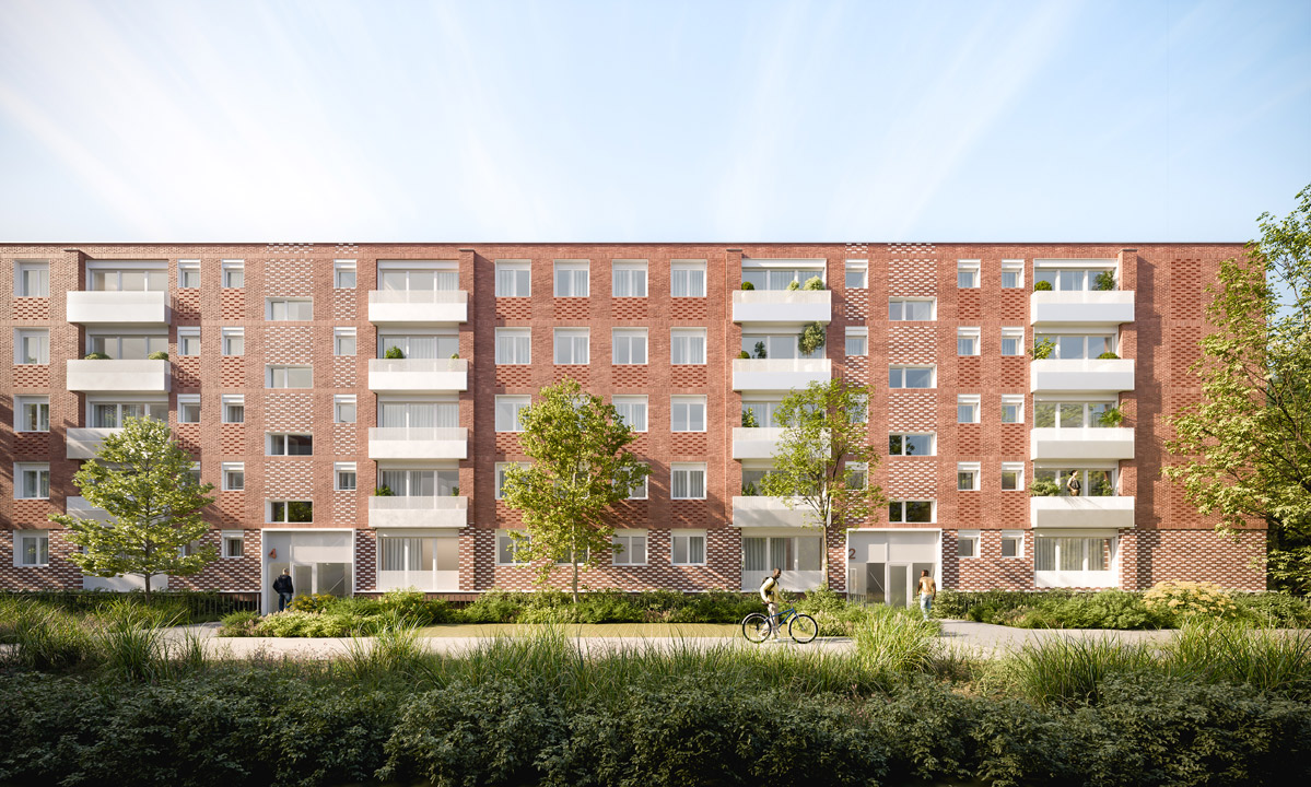 171 Logements Aviateurs - Lille Bois Blanc - Façade à rue - FP architectes - Atelier 9.81