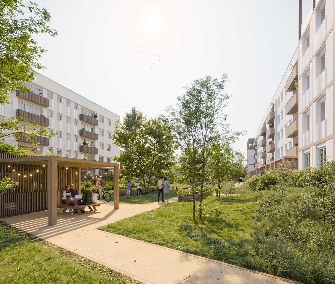 171 Logements Aviateurs - Lille Bois Blanc - jardin collectif - FP architectes - Atelier 9.81